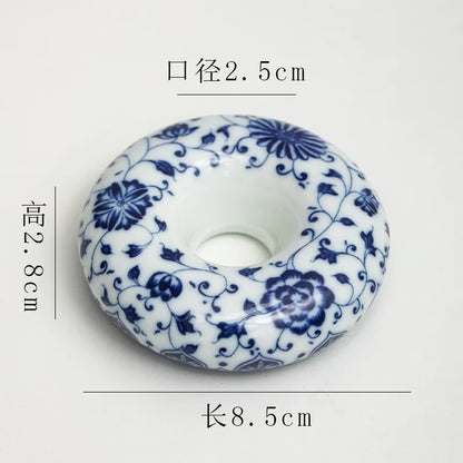 DecorBites™ Blue White Porcelain Teacup Tray Set, Chinese Retro Home Decor Accessory