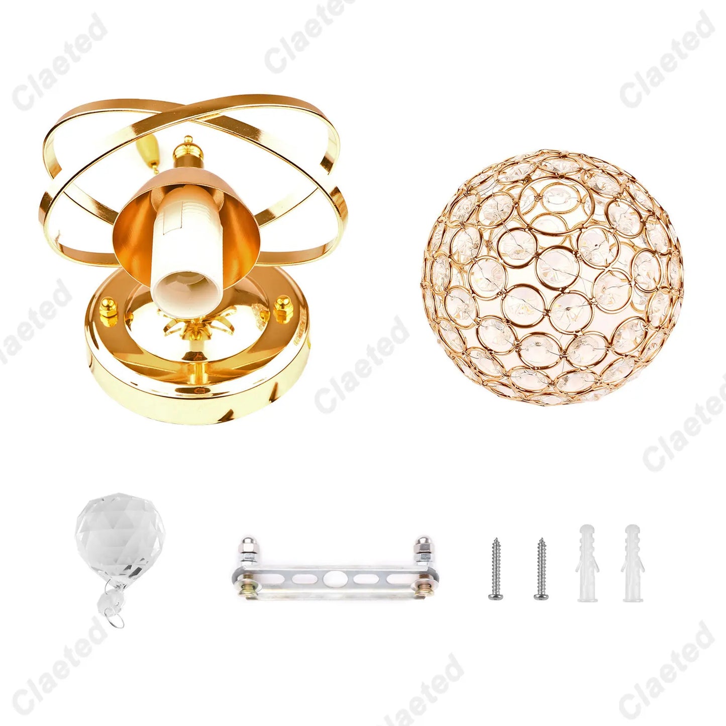 DecorBites™ Crystal Wall Light: Elegant Bedroom Bedside Lamp E27 Sconce, European Design