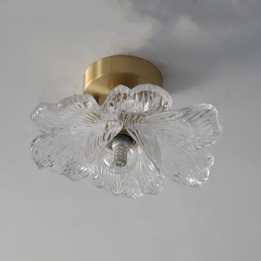 DecorBites™ Copper Canopy LED Ceiling Lamp Modern Nordic Flower Acrylic Light Fixtures