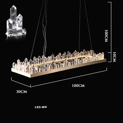 DecorBites™ Arrow Crystal LED Chandelier: Modern Living Room Dining Table Bedroom Home Light