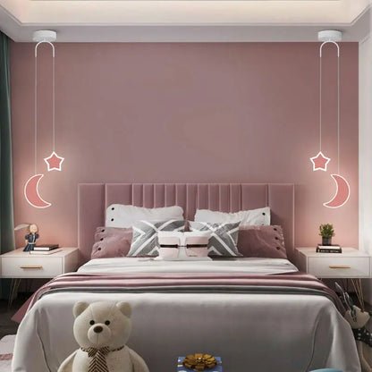 DecorBites™ Kids Star Cloud Moon Pendant Lamp with Remote Control Dimming