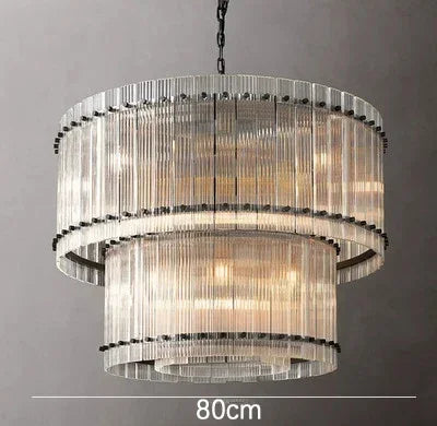 DecorBites™ Gold Double Layer Ring Crystal Pendant Light for Elegance in Every Room