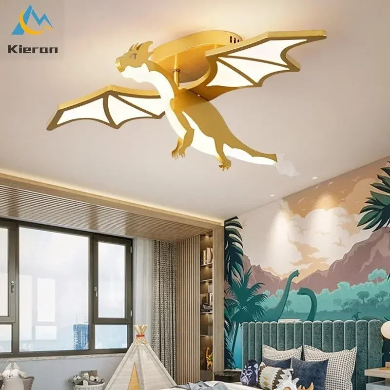 ™ Golden Dragon LED Ceiling Lamp for Bedroom, Study, and Restaurant
