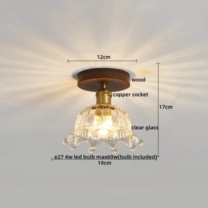DecorBites™ Brass Glass Ceiling Lamp Modern LED Light Fixture - Elegant Home Decor