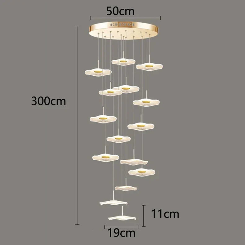 DecorBites™ Crystal Chandelier Stair Pendant Lamp Living Room Pendant Lights Interior Lighting