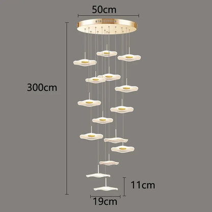 DecorBites™ Crystal Chandelier Stair Pendant Lamp Living Room Pendant Lights Interior Lighting