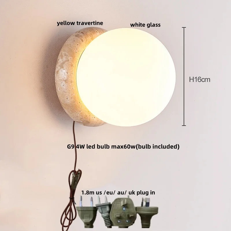 DecorBites™ LED Stone Wall Lamp Modern Nordic Mirror Light for Home Decor