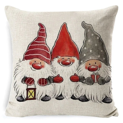DecorBites™ Christmas Deer Linen Pillow Cover 45x45cm for Home Sofa Decor