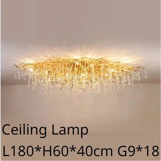 DecorBites™ Crystal Dendritic Chandelier: Modern Luxe for Living Room, Dining Room, Bedroom, Hotel Lobby