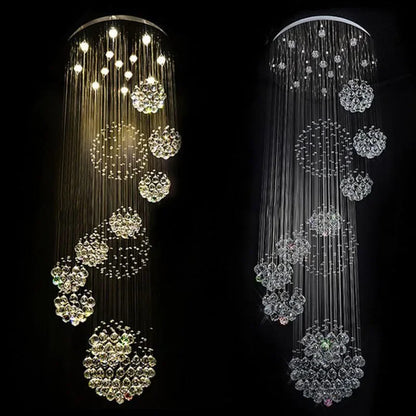 DecorBites™ Crystal Ball Chandelier - Large Modern Lustre Design - D80*H300cm