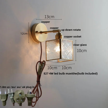 DecorBites™ Glass Wall Light Sconce Modern Nordic Bedside Lamp Aisle Hallway Balcony Lighting
