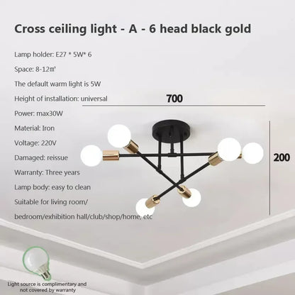 DecorBites™ LED Ceiling Chandelier: Modern Light Fixture for Living Room, Bedroom, Hall - Indoor Home Decor