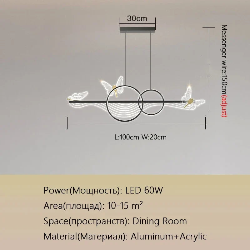 DecorBites™ Butterfly Chandelier Pendant Lamp for Dining Room, Study, Bar, and Office
