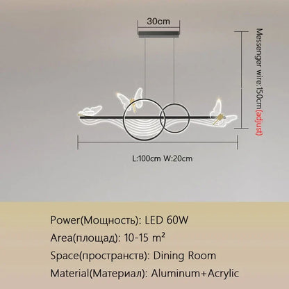 DecorBites™ Butterfly Chandelier Pendant Lamp for Dining Room, Study, Bar, and Office