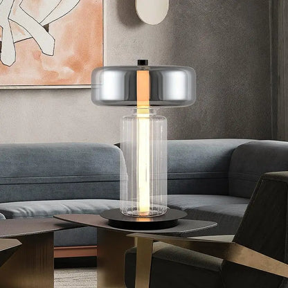 DecorBites™ Glass Art Desk Lamp: Nordic Minimalist Design for Bedroom and Living Room
