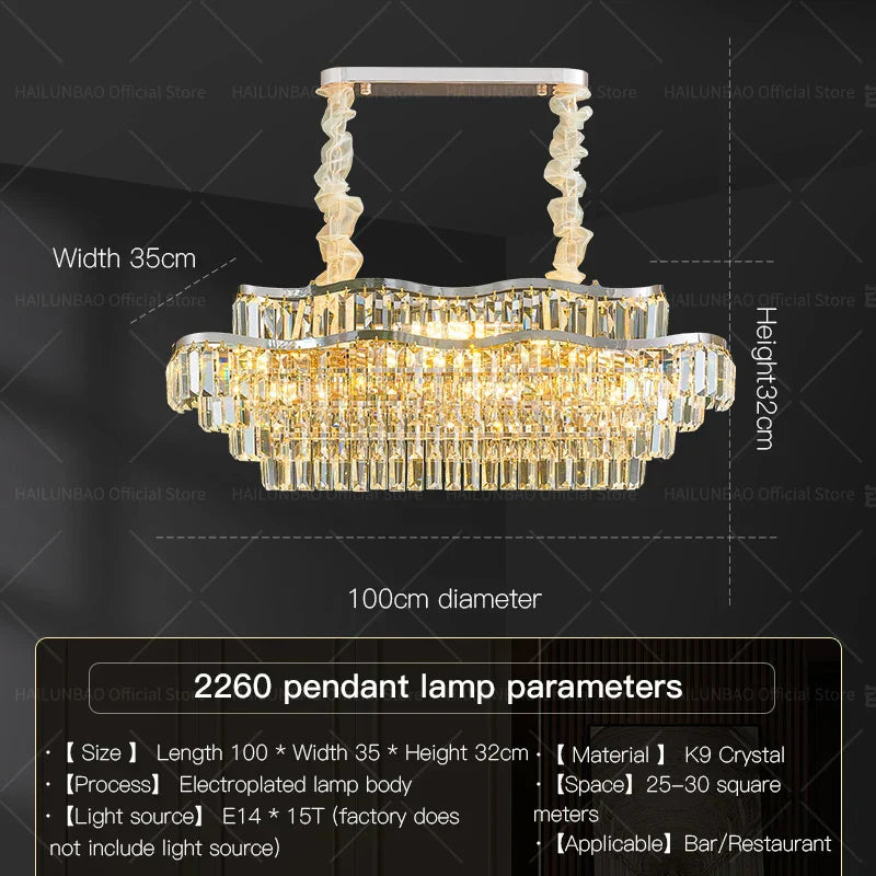 DecorBites™ Crystal Chandelier LED Lighting for Luxury Living Room, Bedroom, Dining Room