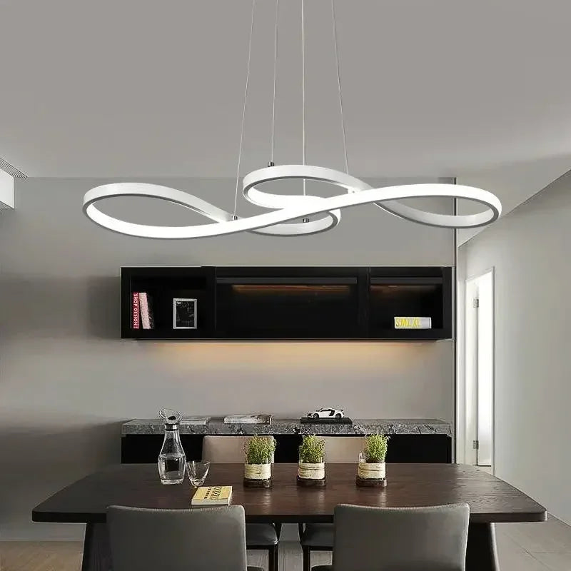 DecorBites™ Gold LED Chandelier: Modern Nordic Hanging Lamp for Dining Room, Kitchen, Bar, Office