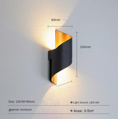 DecorBites™ Aluminum Outdoor Wall Lamp with Spiral Up and Down Light