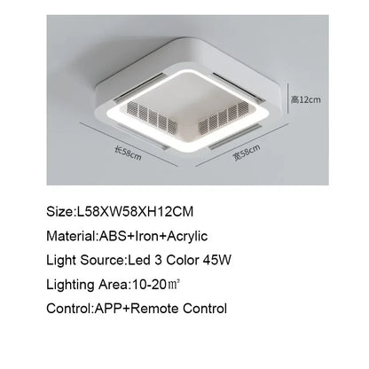 DecorBites™ Bladeless Ceiling Fan Light Remote Control LED Circulator for Bedroom Living Room