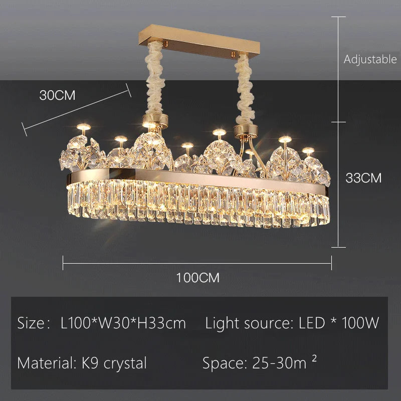™ Luxe Crystal Ceiling Chandelier - Elegant Home Decor Hanging Light for Living Room
