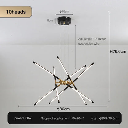 DecorBites™ Black LED Ceiling Chandelier for Nordic Modern Home Decor