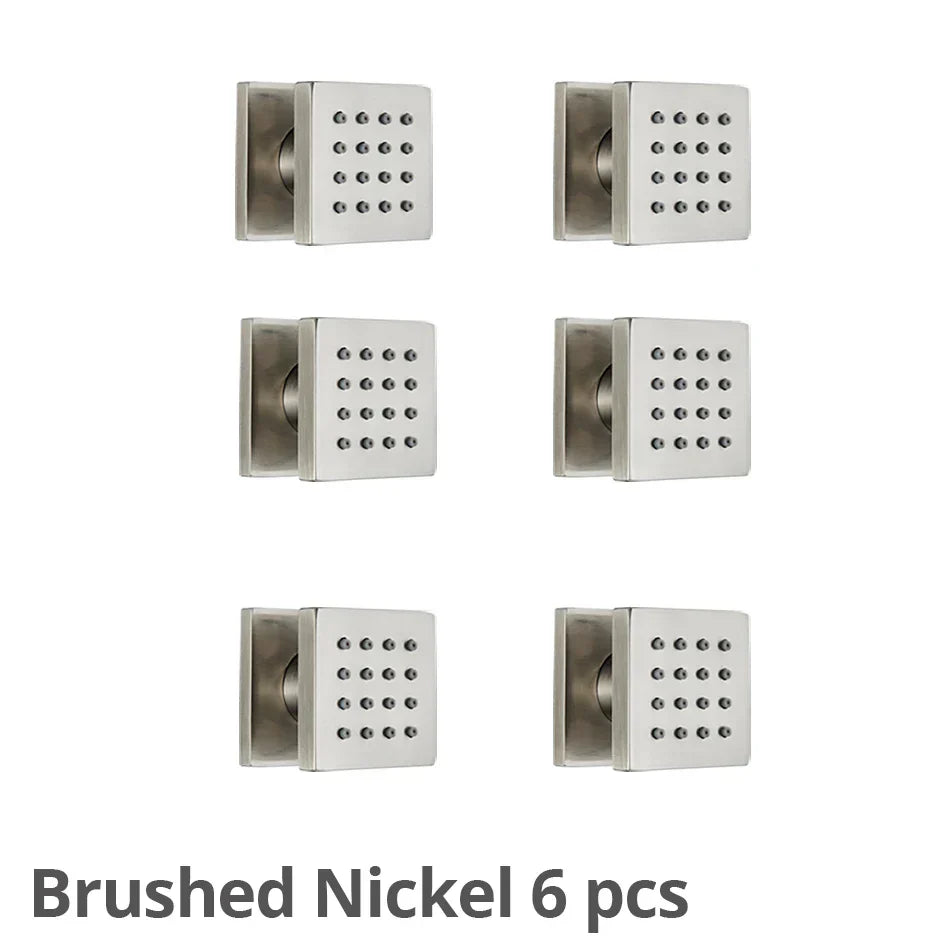DecorBites™ Brass Square Body Spray Shower Jets for Luxury Spa Massage Experience