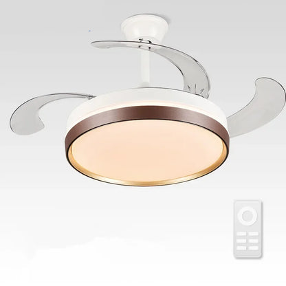 DecorBites™ 42" Modern Black White LED Ceiling Fan Remote Control Lighting for Dining Room Bedroom