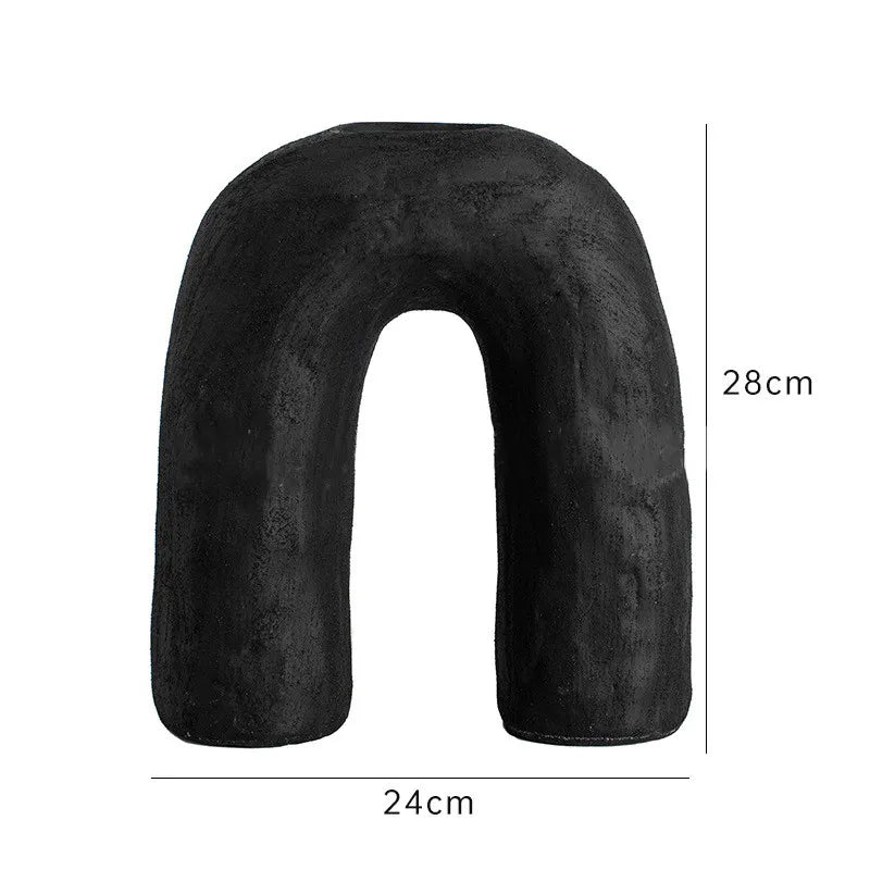 DecorBites™ Arc Ceramic Vase Geometric Abstract Home Decor Flower Arrangement Accessory