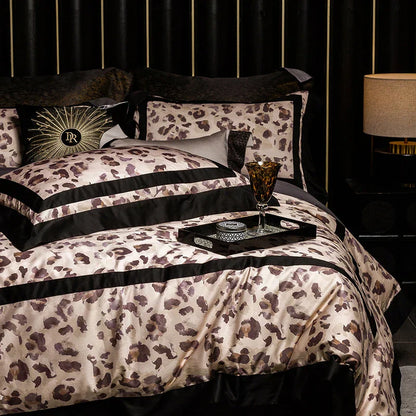 DecorBites™ Leopard Print Luxury Bedding Set Queen King Size Duvet Cover Sheet Pillowcases
