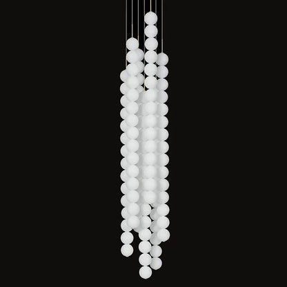 DecorBites™ Art Deco LED Glass Pingpong Pendant Light in Gold Chrome Black.