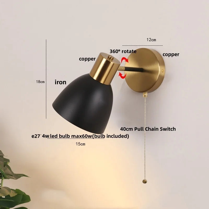 DecorBites™ Black Iron LED Wall Sconce Modern Vanity Light Bar Bedroom Stair Hallway