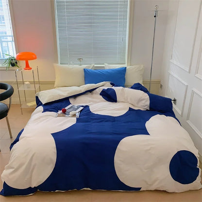 DecorBites™ Large Flowers Print Cotton Satin Full Size Comforter Bedding Set