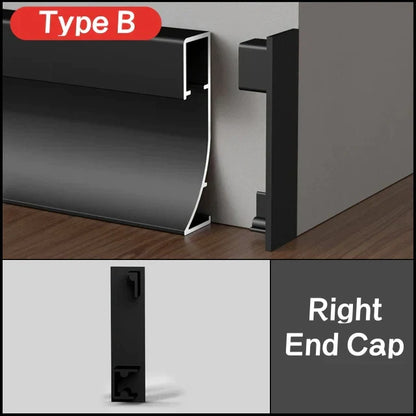 DecorBites™ LED Skirting Profile: Hidden Corner Recessed Aluminum Baseboard Light Strip