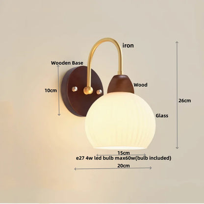 DecorBites™ LED Glass Wall Sconce Pull Chain Switch Modern Stair Light Fixtures