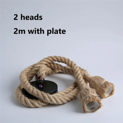 DecorBites™ Hemp Rope Pendant Lights Retro Loft Industrial Hanging Lamp for Living Room Home Decor