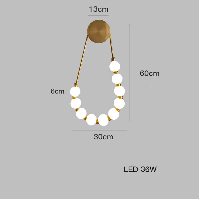 DecorBites™ Art Deco Glass LED Wall Sconce Black Gold Bedroom Corridor Lighting