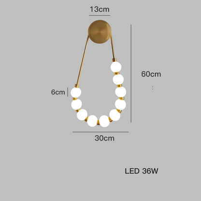 DecorBites™ Black Gold LED Her Necklace Wall Lamp Sconce for Bedroom & Corridor