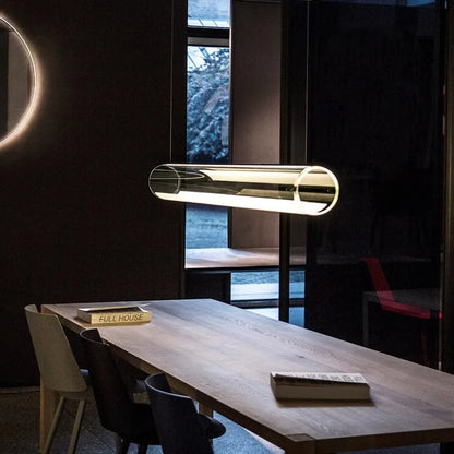 DecorBites™ Clear Glass Cylinder Chandelier | Modern Indoor Suspension Light