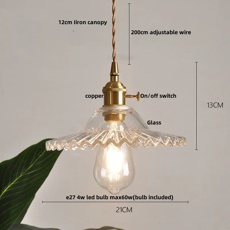 DecorBites™ Green Flower Glass Pendant Light - Modern Kitchen Bar Restaurant Hanging Lamp