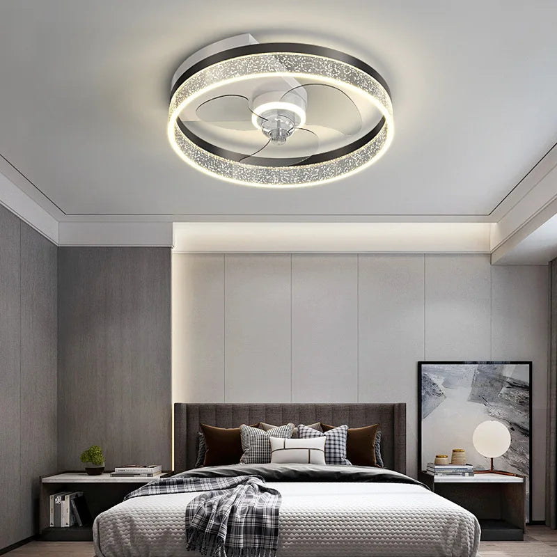 DecorBites™ Ceiling Fan Light with Invisible Blades, Remote Control, Modern Design, Silent Operation