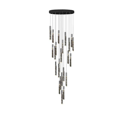 DecorBites™ Gold Crystal Stairs Chandelier Luxe LED Pendant Light Luxury Indoor Lighting