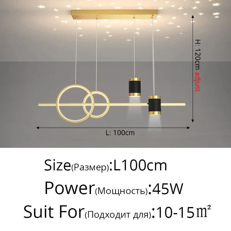DecorBites™ Black Nordic Style LED Pendant Lights for Living Room Dining Room Lighting