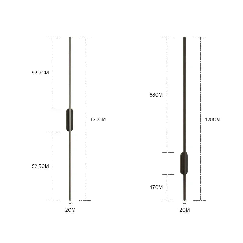 DecorBites™ Black LED Wall Lights - Modern Straight Line for Bedroom, Living Room, Kitchen Décor