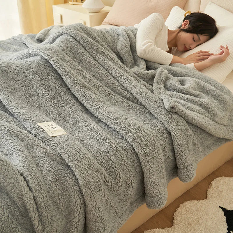 DecorBites™ Coral Fleece Blanket: Super Soft Single Size Sofa Cover for Office, Cozy Nap Blanket