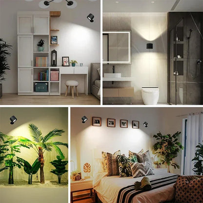 DecorBites™ Double Head Wall Lamp: Touch Control, 360 Rotatable, USB Rechargeable Night Light