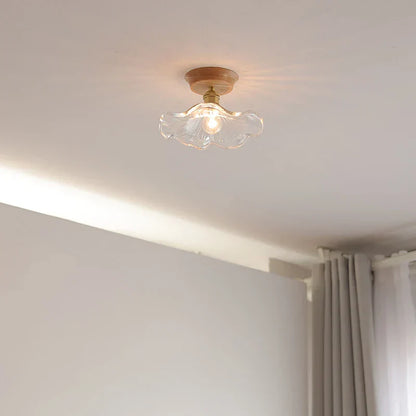 DecorBites™ Glass Wood LED Ceiling Light Modern Ceiling Lamp