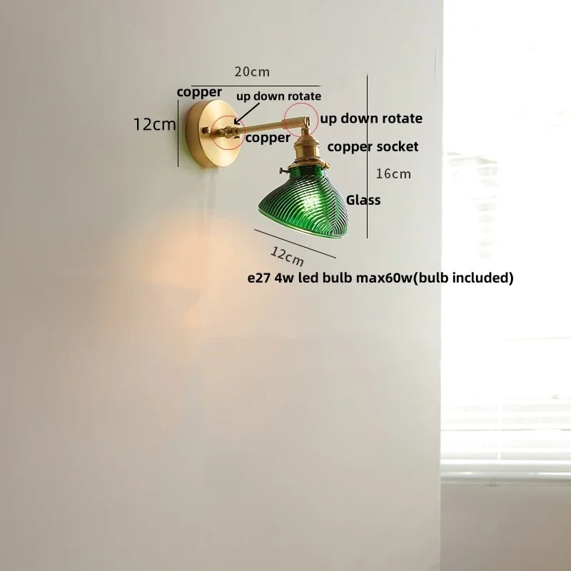 DecorBites™ Brass Swing Arm LED Wall Light Fixture with Rotatable Arms & Pull Chain Switch