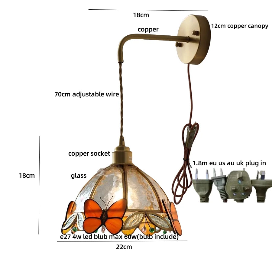 DecorBites™ Butterfly Glass LED Wall Lights - Modern Nordic Style Bedside Lamp