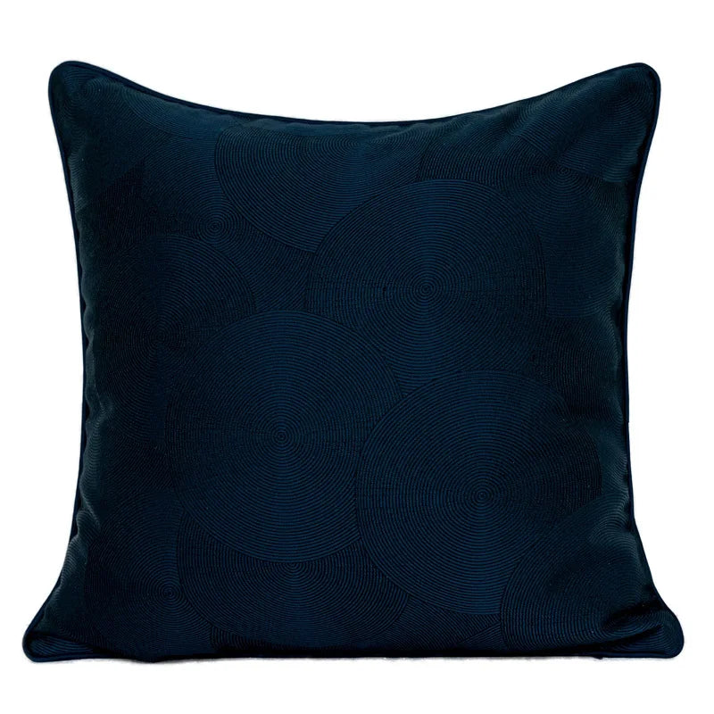 DecorBites™ Blue Geometry Jacquard Pillow Cover 45x45cm Sofa Decoration