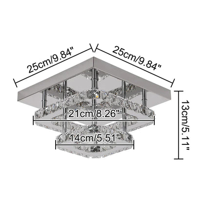 DecorBites™ Crystal LED Flush Mount Ceiling Light for Kitchen Hallway - Modern Chandelier Fixture